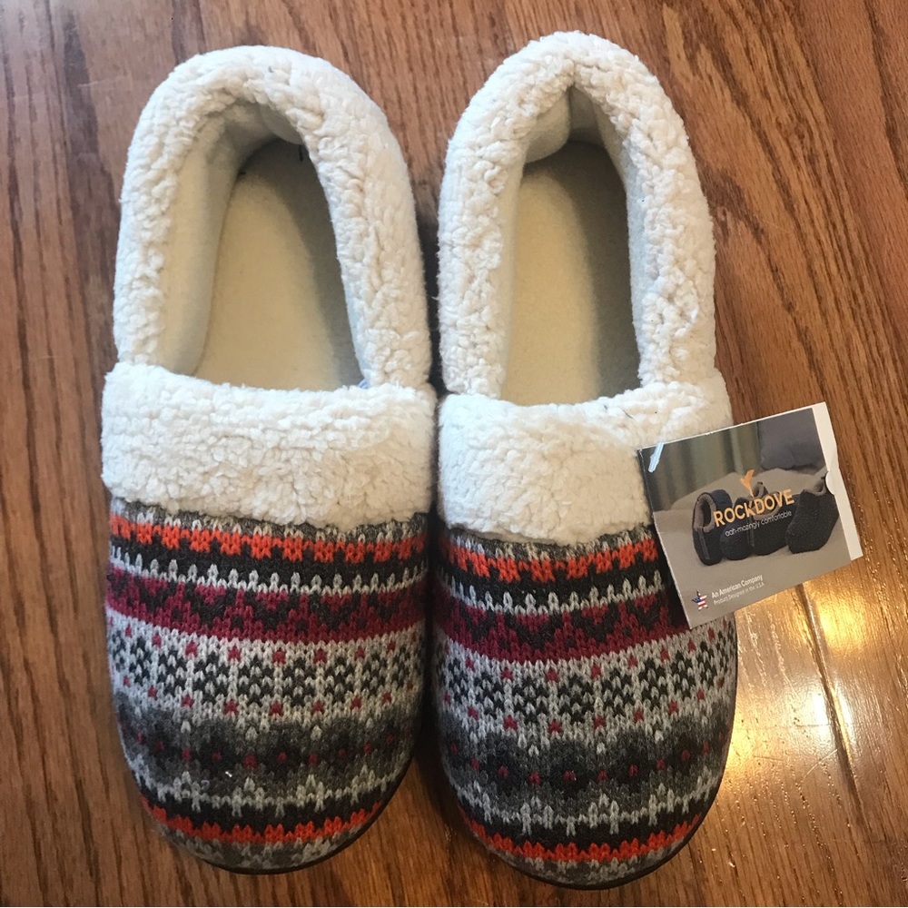 NWT Women’s RockDove Nordic Slipper with Memory Foam; size 7